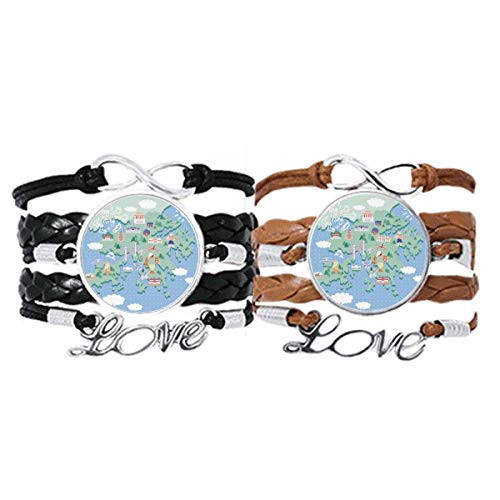 Carte de Hong Kong sur bracelet en cuir DIYthinker l'accessoire idéal pour vos voyages