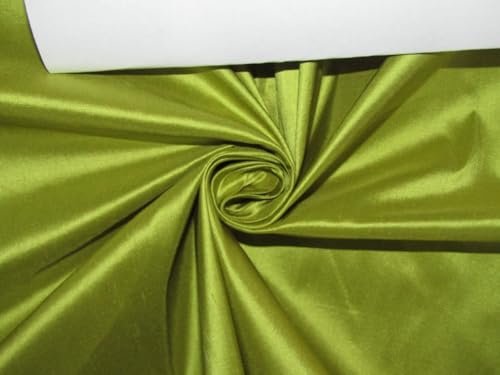 Tissu Soie Dupioni vert olive DUP58 pour rideaux et décoration de luxe