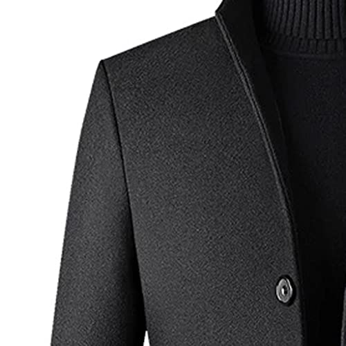 Tweed Coat Autumn and Winter Men's Medium-Length Men's Tweed Business Tweed Men's Trench Coat(M Code)4