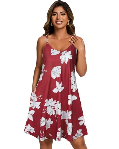 Image of JOELLYUS Womens Spaghetti Strap Dress Summer Dresses Beach Cover Ups Casual Sundresses with Pockets 2026