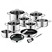 Silit Alicante Topfset Induktion 10-teilig, Kochtopf Set mit Glasdeckel, Edelstahl poliert, Induktions Töpfe Set unbeschichtet
