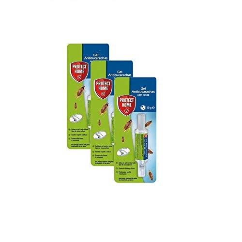 PROTECT HOME Gel Anticucarachas, Cebo de accion inmediata, eficacia Total, 1 jeringuilla Anti cucarachas, Azul, 10 Gramos