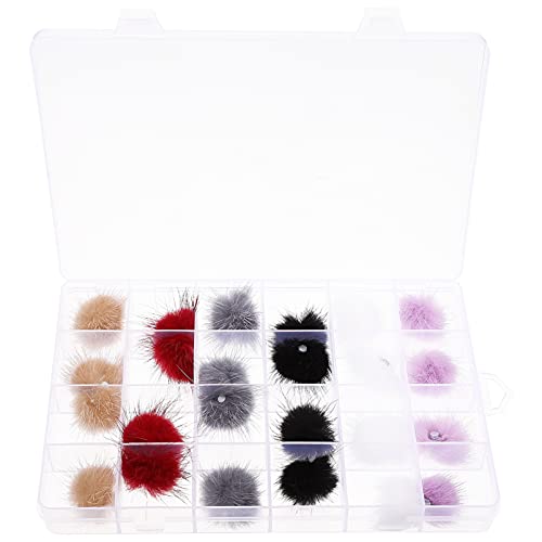 FOMIYES 1 Box Nagel-Pompoms, flauschiger 3D-Effekt, abnehmbare Nagel-Poms, Kunstfell-Bälle mit magnetischer Basis, Haar…