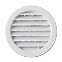 La Ventilazione Rundes Lüftungsgitter Aus Kunststoff – Weiß, Ø 97 Mm Innen, 120 Mm Außen