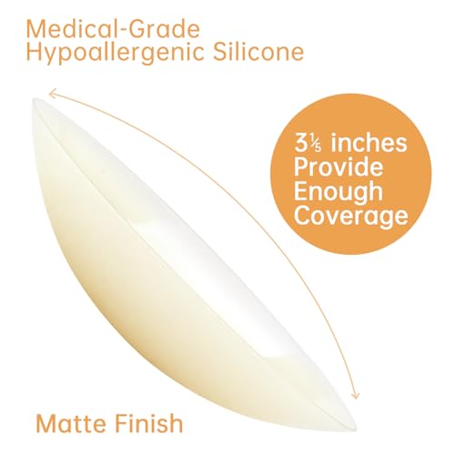 Image of Nimiah Nipple Covers Silicone Pasties for Women - 2 Pairs Reusable & Invisible Breast Petals Adhesive Waterproof Bra Nipplecovers for Strapless Slip Dresses, T-Shirts, Backless Tops Creme