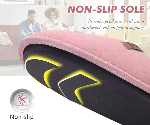 Image of COFACE Mens Cozy Memory Foam Scuff Slippers Casual Slip On Warm House Shoes Indoor /Outdoor Sandal Slippers With Arch Support Rubber Sole Size 7-15