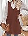 Zeagoo Women's Oversized Sweater Vest Dresses with Pockets V Neck Sleeveless Knitted Pullover Sweaters Womens Fall Winter Clothes Brown XXL