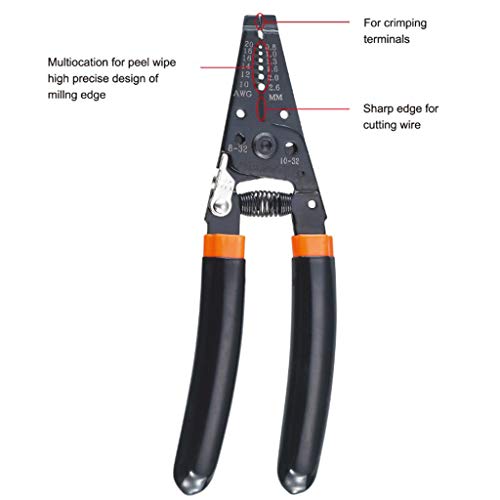 homozy Descascador/Cortador De Fio Profissional Para 10-20AWG Sólido (fio De 0,8-2,6 Mm²)