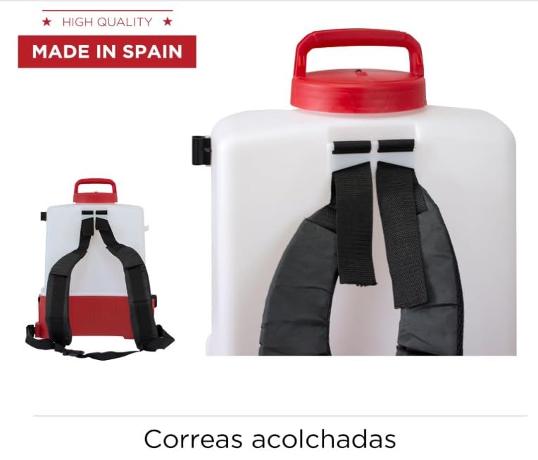 Pulvérisateur électrique rechargeable Pegasus 15 l avec batterie lithium amovible jusqu'à 4 h d'autonomie. Système 3 vitesses. Buses incluses. Pulvérisateur pratique et léger
