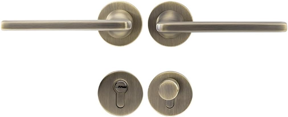 Yellow Ancient Bedroom Door Wooden Handle Lock Mute Mechanical Indoor