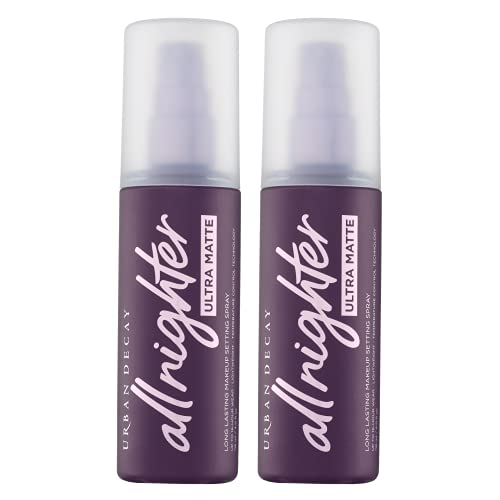 Urban Decay All Nighter Ultra Matte Setting Spray - Pack of 2 - Lasts Up to 16 Hours - Oil & Shine Control for Oily Skin - 4 fl oz