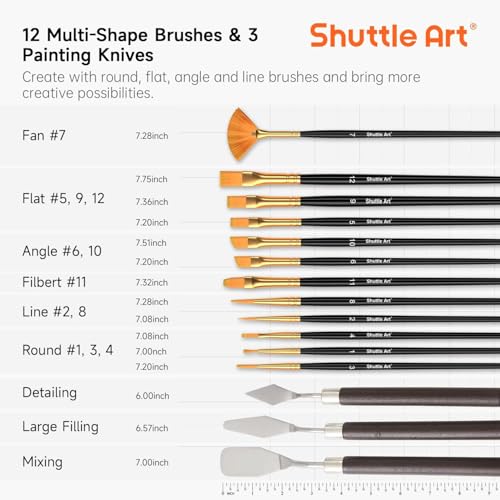 image for Shuttle Art 54 Pack Acrylic Paint Set, Acrylic Painting Set with 30 Co