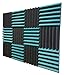 2x12x12 (12 Pack) TEAL/CHARCOAL Acoustic Wedge Soundproofing Studio Foam Tiles
