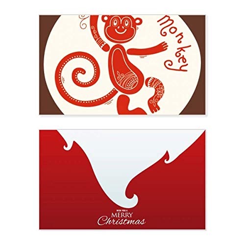 Carte de Noël Year Of Singe rouge pour décorer votre table de fête