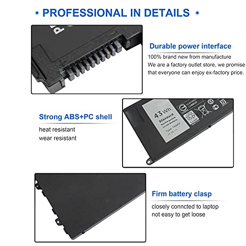 Image of 43Wh TRHFF Laptop Battery for Dell Inspiron 15 5547 5548 5557 5542 5543 5545 14 5447 5445 5442 5457 5448 Latitude 3550 3450 0PD19 1V2F6 P39F P49G P51G 7P3X9 86JK8 1WWHW 01V2F6 DFVYN 5MD4V DFVYN 58DP4