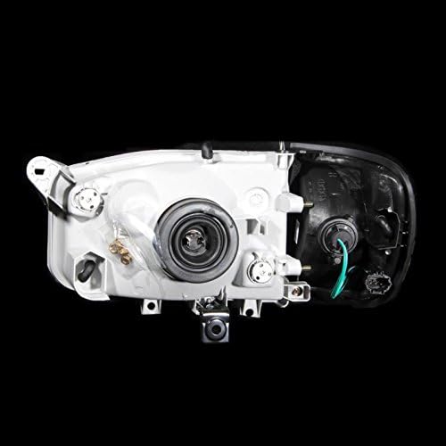 Black Crystal Headlights Assembly Set with Corner Light For Nissan Pathfinder - (Pair) Driver Left and Passenger Right Side Replacement Headlamp
