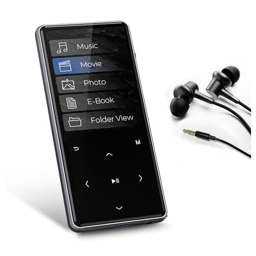 HIFI WALKER MP4 Player, con Bluetooth, Hi-Fi Sin Pérdida de Sonido Reproductor de Música con Radio FM, Grabadora de Voz, Expandible hasta 64GB con Auricular, Negro