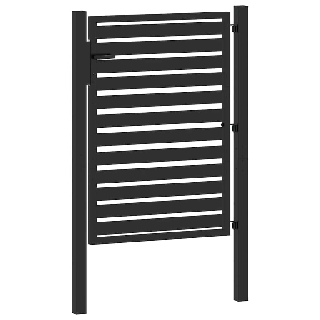 vidaXL Puerta de jardín con Cerradura de Aluminio Negra 100x120 cm