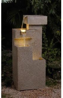 Sand Stone Cascade Tires Outdoor-Indoor Lighted Fountain