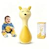 Newborn Baby Rattle Light-Up Rattle Toy, Musical Rattle with 7 Modes, Soft Silicone Teether, Early Educational Gift for 0-6-12-24 Month Infant Boy Girl