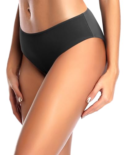 Image of Tempt Me Women Bikini Bottoms Mid Waist Bathing Suit Swimsuit Ruched Swim Bottom