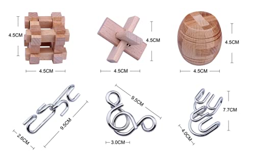 Set De 6 Casse-Têtes Métalliques 3D - Jeux De Réflexion Pour Adultes Et Enfants