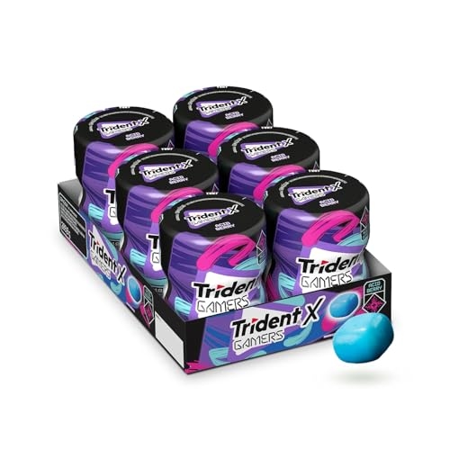 Chiclete Trident X Gamers Acid Berry - Caixa Com 6 Unid De 48,3g