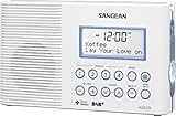 Sangean H-203D H-203 Tragbares Radio | Wasserdichtes DAB + und UKW-Radio | Digitale badradio | Mit Taschenlampe | weiß