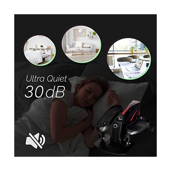 Leasbar Under Desk Elliptical Exercise Machine Mini Exercise Bike Cycle for Home Office Workout Exercise Equipment Pedal Exerciser Adjustable Resistance with Monitor 30dB Ultra Quiet