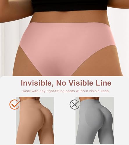 Image of DEANGELMON Seamless Underwear for Women No Show Bikini Panties Comfortable Stretch Invisible Ladies Hipster Briefs
