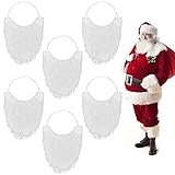 🎅 【Elastisches Seildesign, Einheitsgröße Most Dieses weiche und ungiftige weiße Bartkostüm misst ca. 19 * 23 cm und ist für Jugendliche und Erwachsene geeignet. Jedes wird mit einem Gummiband befestigt, das langlebig, leicht und leicht zu tragen ist. Es passt in verschiedene Kopfgrößen und lässt sich bequem anpassen oder an- und ausziehen, ohne dass Sie sich eng fühlen.