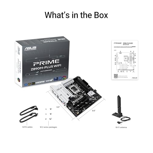 Image of ASUS Prime Z890M-PLUS WiFi Z890 LGA 1851 mATX Motherboard, Intel Core Ultra Series 2 Ready, Advanced AI PC-Ready, 10+1+2+1 80A Power Stages, DDR5, PCIe 5.0, USB Type-C, 3X M.2, Wi-Fi 7, 2.5Gb LAN