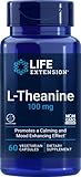 Life Extension L-Theanine, 100 mg, 60 Vegetarian Capsules — Supports a Calming & Mood Enhancing Effect, Amino Acid Derived From Tea - Gluten-Free, Non-GMO