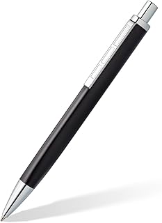 Staedtler Triplus 444 M09-3 Retractable Ballpoint Pen M, Colour: Antique Anthracite, Premium Quality Metal Casing In Ergonomic Triangular Shape, Large Refill Ink Colour Blue