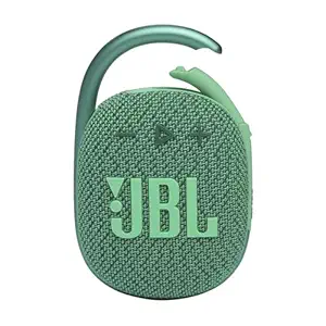 JBL Clip 4 Eco with eco-Friendly Recycled Materials & Packaging, Wireless Portable Bluetooth Speaker, Pro Sound, Integrated Carabiner, Dust & Waterproof, Type C (Without Mic, Green)