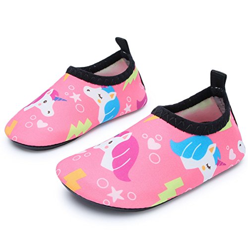 JIASUQI Baby Outdoor and Indoor Slip on Beach Walking Water Shoes for Swim River Pool Pink Horse 6-12 Months