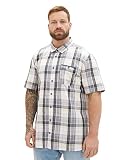 TOM TAILOR Herren 1038558 Plussize Hemd, 31822 - Off White Navy Colorful Check, 3XL Große Größen