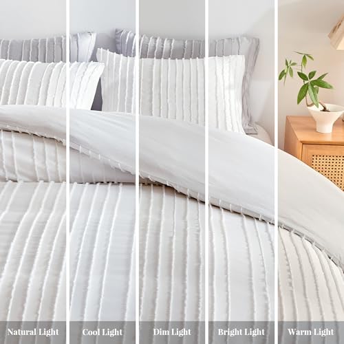 Parure de lit King Size en microfibre lavée de qualité supérieure texturée - 8