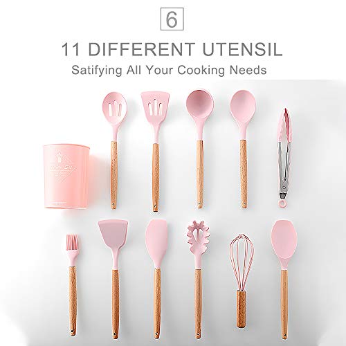 Daerzy Utensílios de cozinha Conjunto 11 Pcs Silicone Antiaderente Conjunto de Utensílios de Cozinha