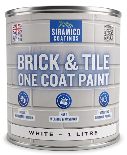 SIRAMICO COATINGS BRICK & TILE PAINT | WHITE - MATT | 1, 2.5 and 5 Litres (White, 1 Liter)