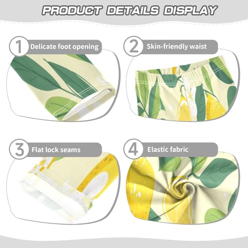 Bolaz Toddler Girls Leggings Printed Yoga Pants Leggings Yellow Lemon for Kids3