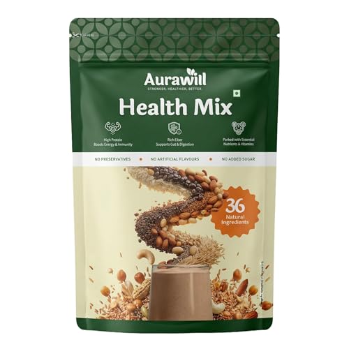 Aurawill Health Mix Powder 450g | 36 Natural Ingredients | Sathu Maavu Multigrain Health Drink | No Added Sugar | for Kids Adults Elders | Gut Health Immunity