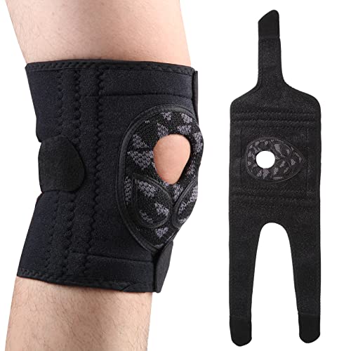 Knee Brace for Knee Pain, Adjustable Compression Knee Support Braces with Side Stabilizers & Patella Gel Pads for Men and Women, Relieves Meniscus Tear ACL MCL Arthritis Joint Pain Injury Recovery