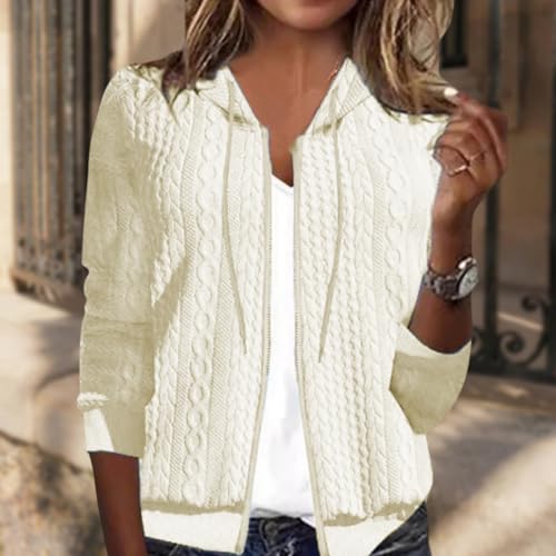 Women's Zip Up Sweatshirt Jacket with Hood Lightweight Knit Casual Fall Fashion Short Coats for Women2