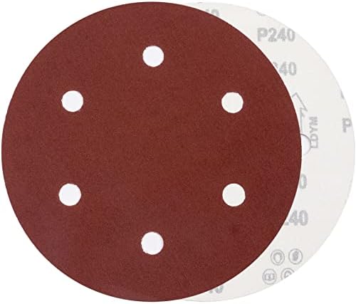 Bulnqyk 225mm Sanding Disc P80 Grit 6 Holes Hook and Loop Discs,10 Pcs Round Sandpaper Pads for Drywall Sander,Long Neck Sander