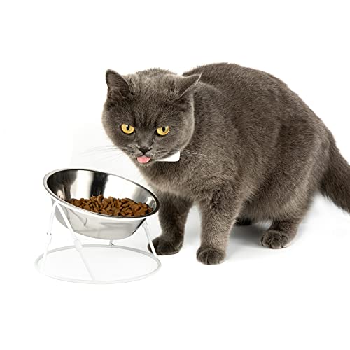 Yangbaga Raised Cat Food & Water Bowl, 4.96 In High Cat Food Bowl For Indoor Cats, Reduce Neck Burden & Easy To Clean #TOP5