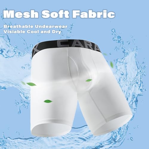 Mens Underwear Boxer Briefs 4 Pack Moisture Wicking Mesh Boxer Briefs with Fly Breathable Soft Underwear for Men2