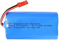 Vista 15 de KBT Paquete de 2 Baterías de Litio de 7.4V con Enchufe SM-3P, 600mAh Batería RC Recargable con 2 Cables de Carga USB para DE82 TK3086B G20601 RC Toy