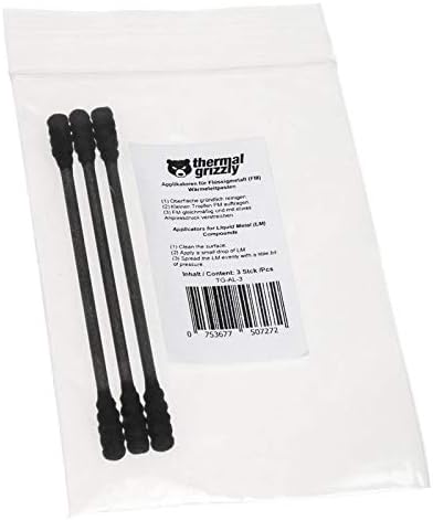 Thermal Grizzly Thermal Paste Applier Model TG-AL-3 | Black lint-free applicators for liquid metal thermal paste, 3 included