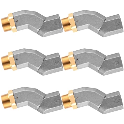 Yaocom 6 Pcs 3/4 Inch Fuel Hose Swivel Connector NPT Zinc Alloy 360 Rotating Fuel Nozzle Transfer for Multi Planes